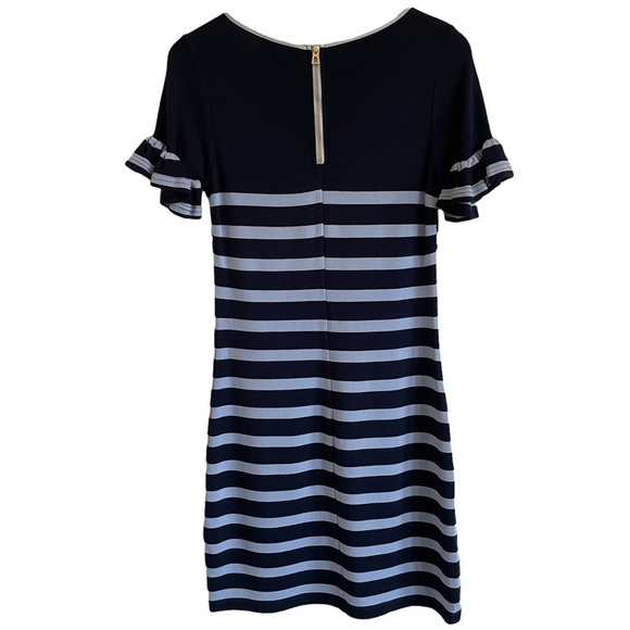 Sail to Sable Striped Day Sheath Dress, Blue, Size XS - Picture 6 of 8